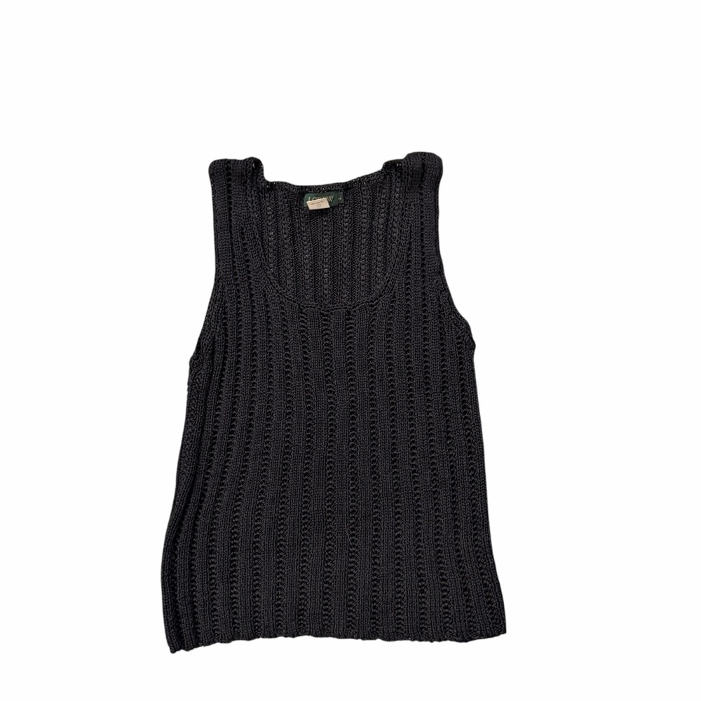 J. Crew Black Knit Sleeveless Top Vest L